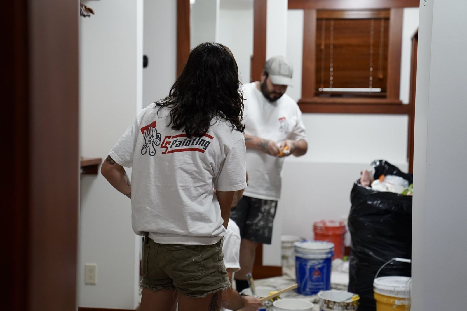 The CS Painting crew working together on a job